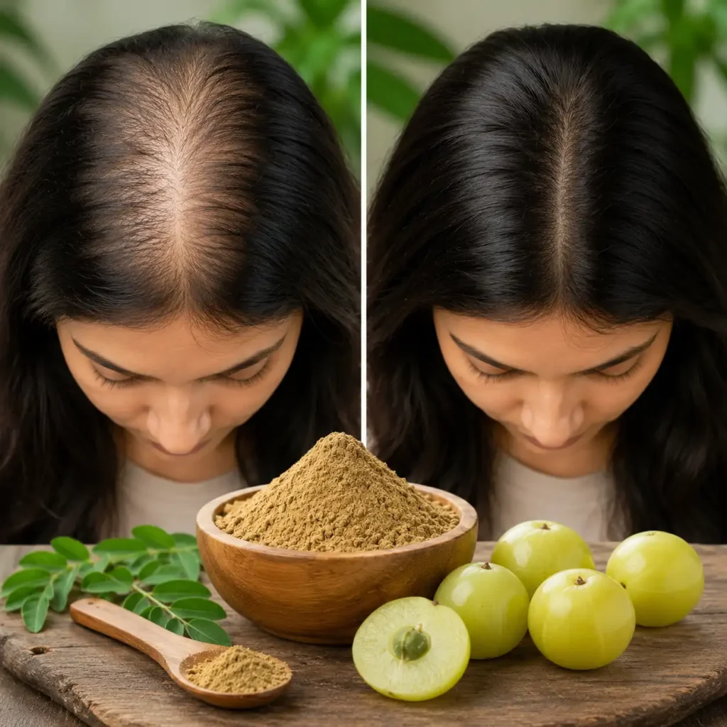 Amla Powder for Hair Growth Before and After 