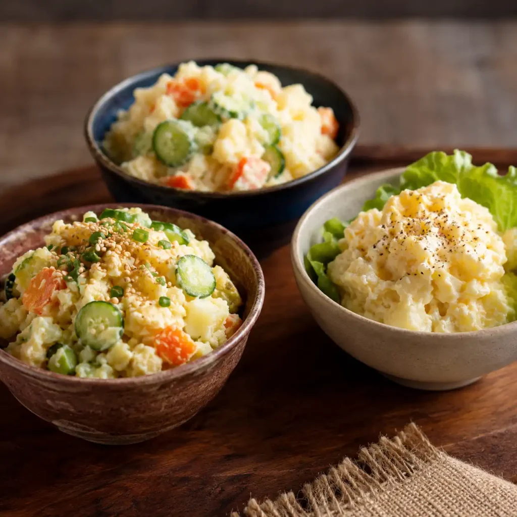 Korean Potato Salad vs Japanese and American Potato Salad